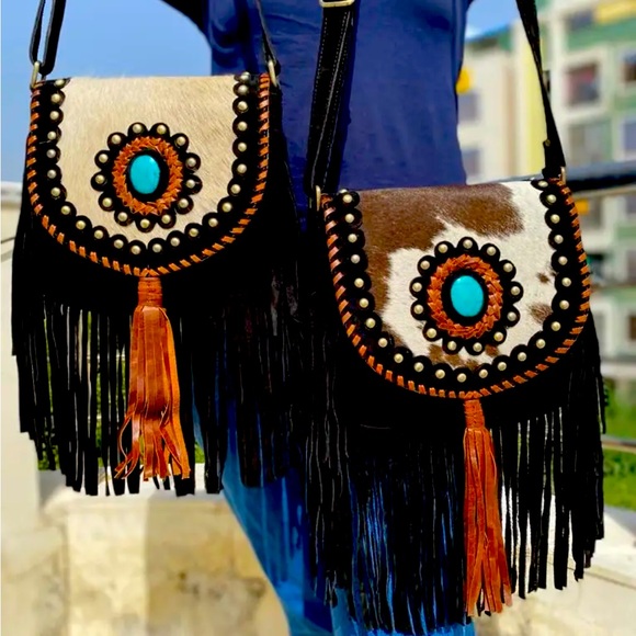 (Last 1 )🔥Western crossbody bag fringe cowhide suede leather fringe tassel,tu… - Picture 4 of 8